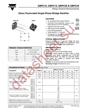 GBPC2510W(UM)E4/51 datasheet  